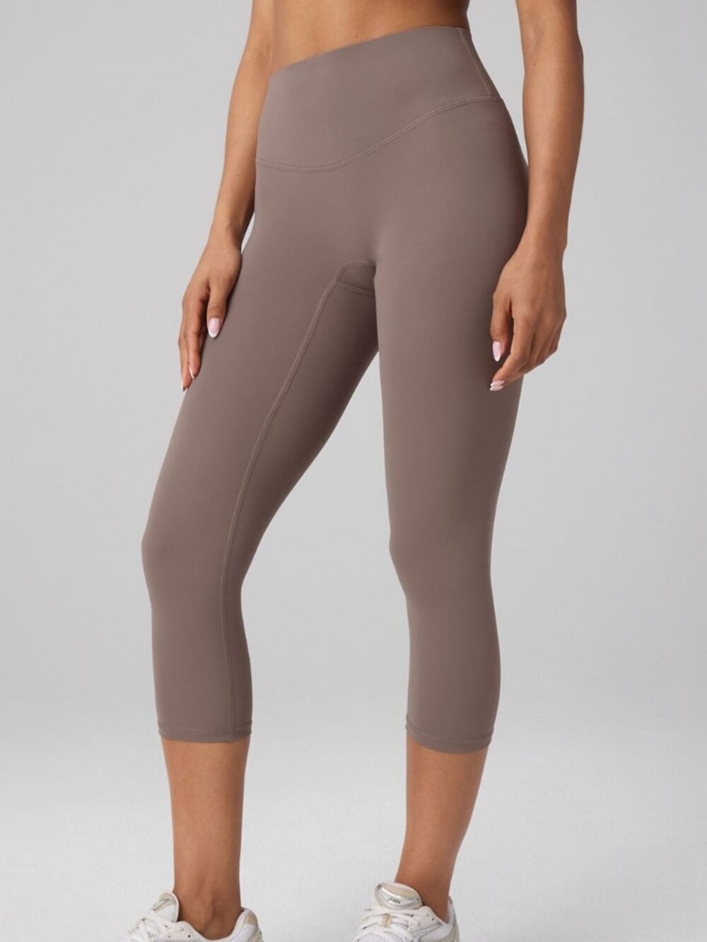 Fabletics No-Seam PureLuxe TLC High-Waisted Capri Leggings in Desert Shadows